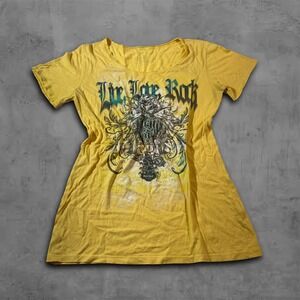 Y2K 2000s Relaxed Yellow Hard Rock Cafe Cancun Streetwear Tee